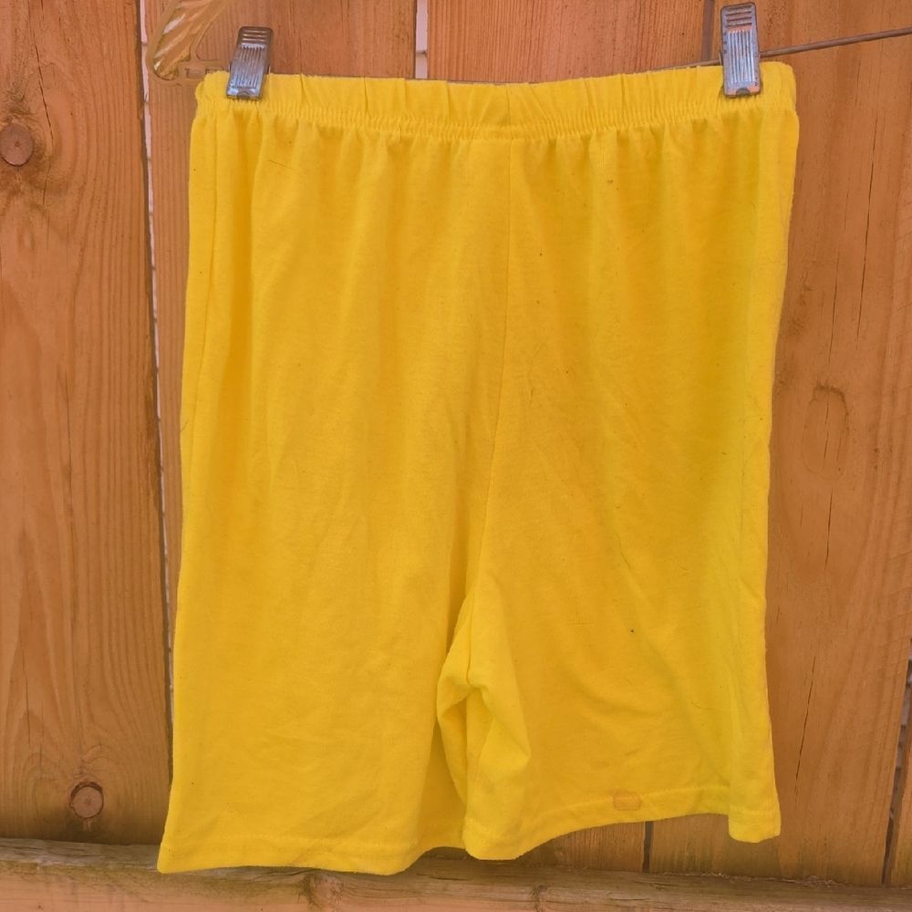 Neon Yellow Polyester Shorts